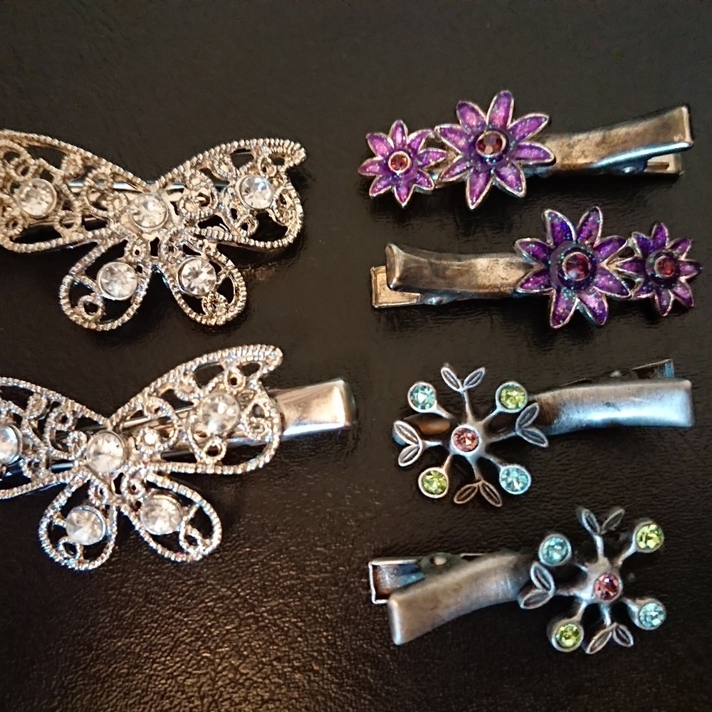 Butterflies and Flowers: Hair Clip Set
